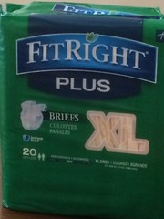 Medline FitRight Plus Briefs, Case of 80 briefs.X Large Excellent absorbency