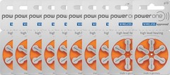 60 x Varta Power One hearing aid batteries size 13 PowerOne PR48 10 x 6 blist…