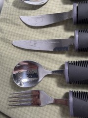 Stainless Steel Adaptive Utensils 5 Piece Set Easy Grip ADL Fork Knife Spoon