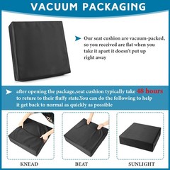 Menkxi 20 x 20 x 5 Inch Leather Memory Foam Seat Cushion for Chair Extra Larg…