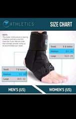 Z ATHLETICS Zenith Ankle Brace, Lace Up Adjustable Sz Small (Pack of 1) Black