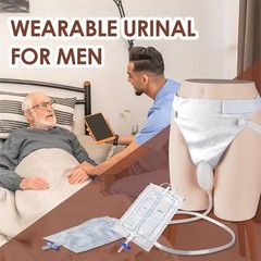 Wearable Urinal Bag with Reusable Silicone External Urine Catheter Collector Bag