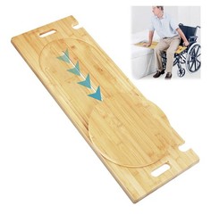 Slide Transfer Board, Wooden Slide Board with Track Pulley Turntable, 500lb max