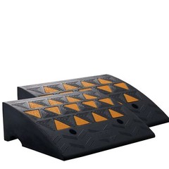 2-Pack 6″ Rubber Curb Ramps 15T/33069LB Capacity Heavy Duty Driveway Ramps