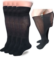 VEIGIKE Extra Wide Lymphedema Bariatric Socks Knee High One Size, Black