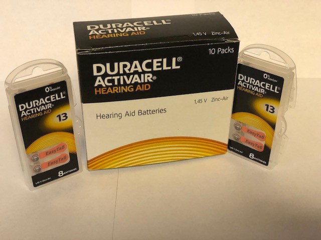 Duracell Activair Mercury Free Hearing Aid Batteries Size 13 (16-160) Exp 2027