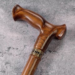 Handmade Ergonomic Wooden Walking Cane for Men Women Seniors Caramel 36 Inches