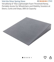 Silver Spring VersaRamp Foam Threshold Ramp 6in Rise 36×36 800lb Portable