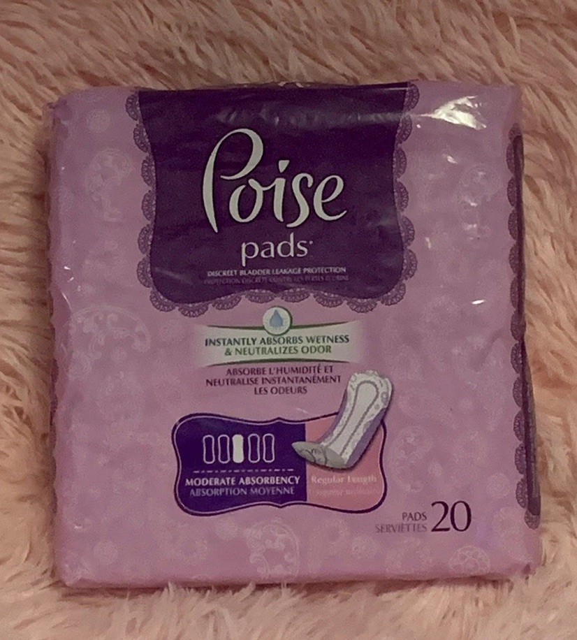 Poise Womens Bladder Control Pads Regular Length Moderate Absorbency 20 Count