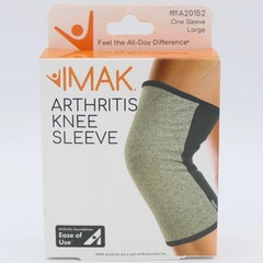 IMAK Arthritis Knee Sleeve Sz Large 19″-21″ Mild Compression A20152 Gray /Black