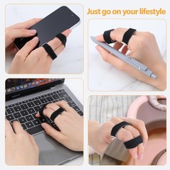 Buddy Tape Finger Straps, 10 Pcs Wraps With One Size, Black