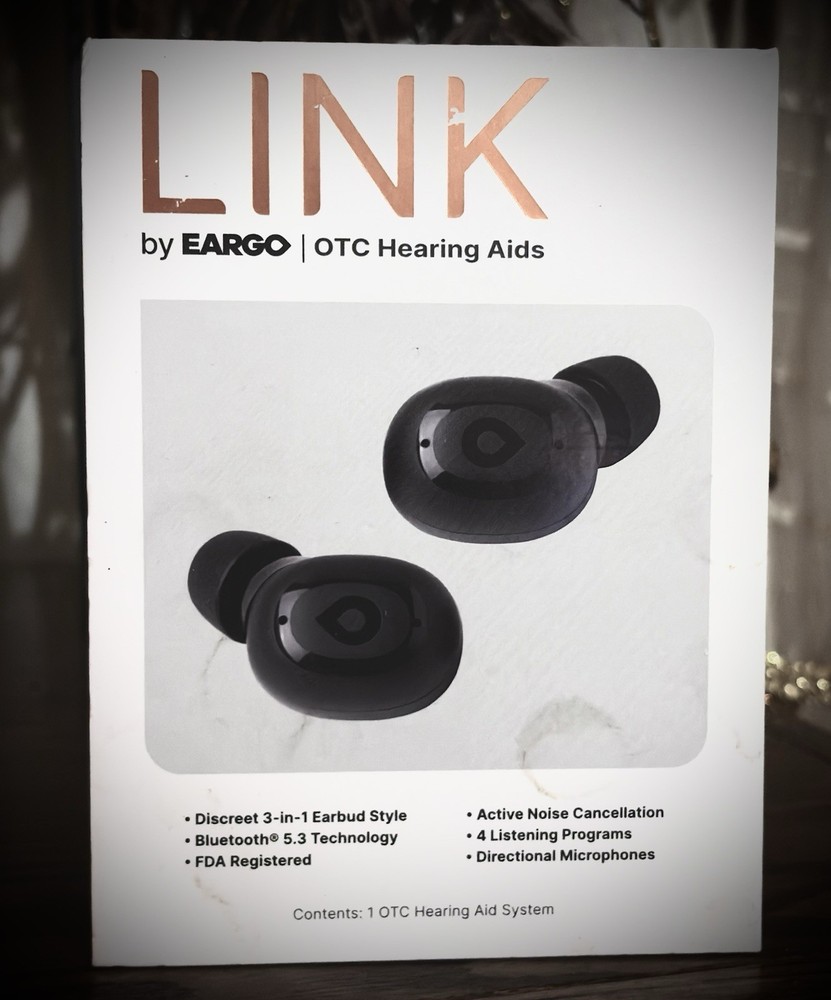 New Eargo Link Wireless Hearing Aids. Bluetooth Rechargeable with Charging Case