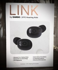 New Eargo Link Wireless Hearing Aids. Bluetooth Rechargeable with Charging Case
