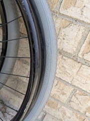 Out Front Shadow Spoke Wheelchair Wheel Pair 22″ 501mm Solid Tire Vinyl Handrim