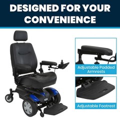 ELECTRIC WHEELCHAIR MODEL V;Key Specs: Top Speed: 4 mph Maximum Drive Range Pe