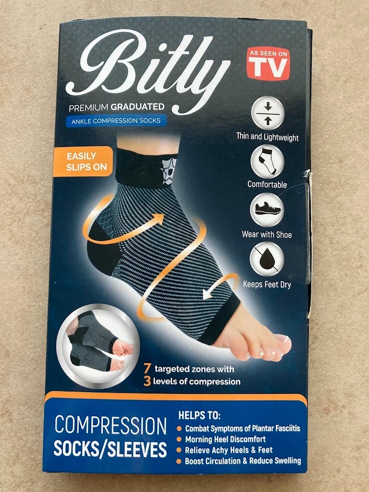 Ankle Support COMPRESSION Bitly Plantar Fasciitis Socks Premium NIB, Red, Black
