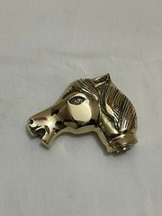Brass Horse Handle Walking Stick – Elegant Cane Accessory.