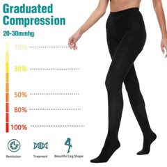 Sheer Compression Pantyhose Stockings Therapeutic Support 30-40mmHg