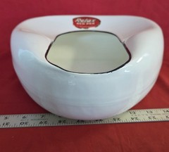 Vintage 1940s Jones Relax White Black Edge Porcelain Enamel Metal Bed Pan