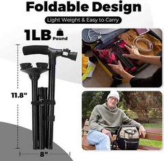 New Folding Walking Cane with LED Light, Adjustable Walking Stick with Carryin.