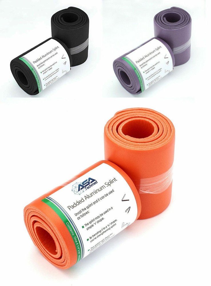 36″ Padded Aluminum Universal Splint 41/4 x 36″ Orange, Purple, Black, 2,5,10pc