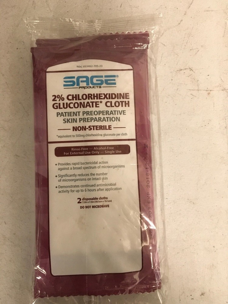 Sage 2% Chlorhexidine Gluconate Cloth – 3 Pack