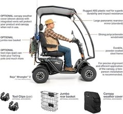Hard Top Canopy for Pride Baja Wrangler 2 – Scooter NOT Included