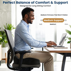 Seat Cushion with Velvet Cover, Thick Memory Foam Cushions for Office Chair, Car