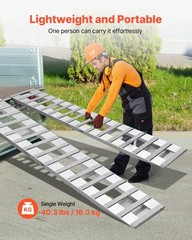 6000lb 94x15in Aluminum Loading Ramps with 16 Anti-Slip Plates & Heavy-Duty