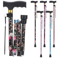 PARLORA Walking Cane for Women and Men, 32.6 – 36.6″, Black print