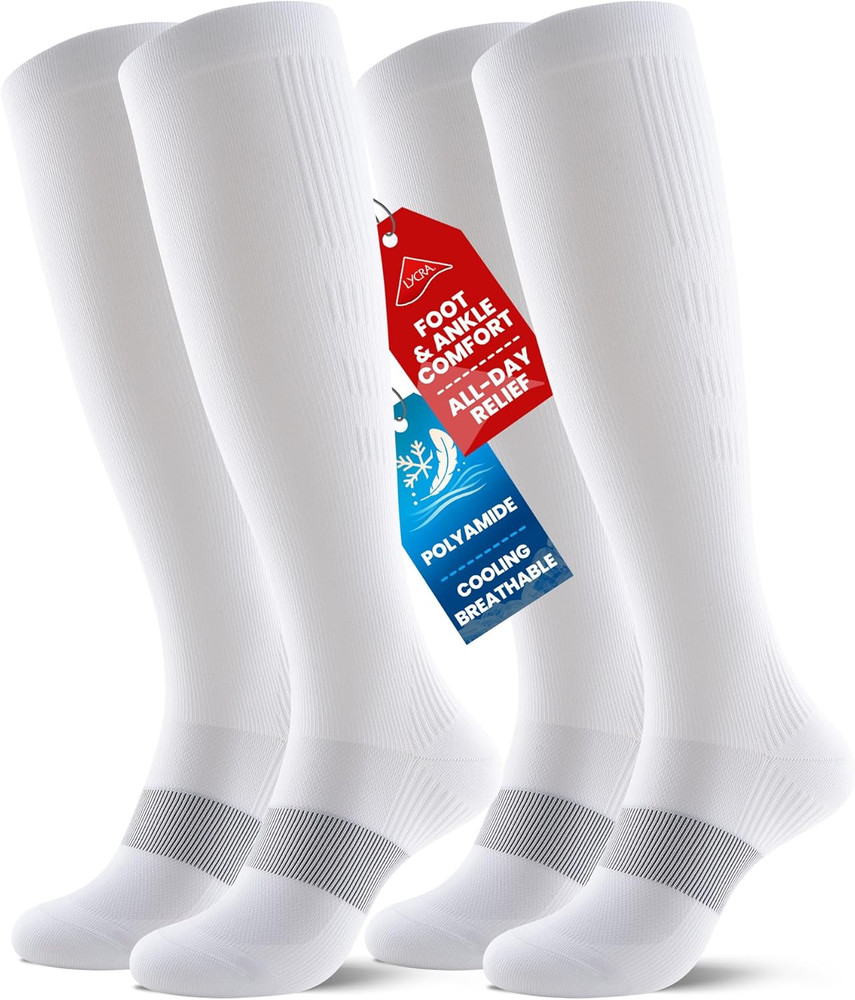 PULIOU Cooling Compression Socks for Women Men, 20-30 mmHg Circulation Knee High