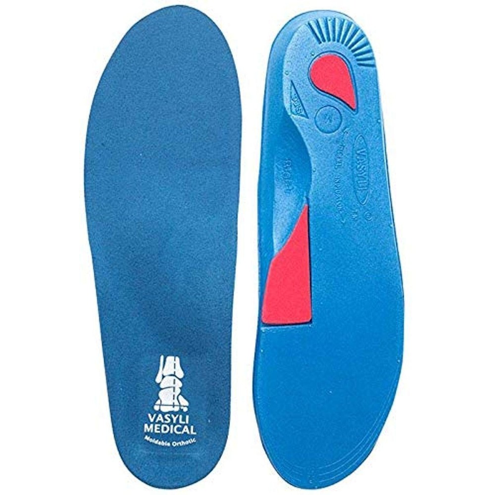 Vasyli Medium Blue Custom Full Length Insoles For Heel Knee Back Pain Relief