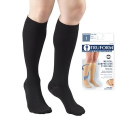 Truform 15-20 mmHg Compression Stockings for Men and Medium (1 Pair), Black