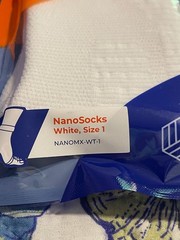 NANOSOCKS OT COMPRESSION CREW/ANKLE SOCKS WHITE SZ 1 (SHOE SZ 3-5) 2 PAIRS NEW