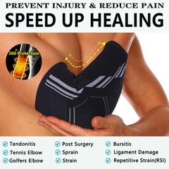 Copper Elbow Brace Compression Support Sleeve Arthritis Tendon Joint Pain Wrap