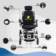 Fold And Travel Auto Recline Lightweight Foldable Electric Power Wheelchair