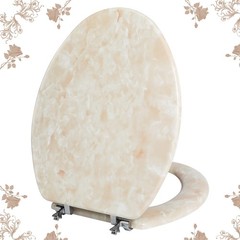 Elongated Toilet Seat Natural Wood Toilet Seat with Zinc Alloy Hinges, Easy t…