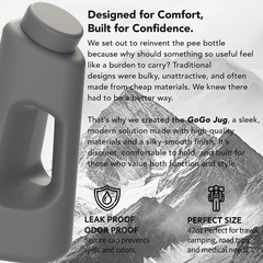 Gogo Jug – Portable Male Urinal Bottle – Large 42oz Capacity – Gray