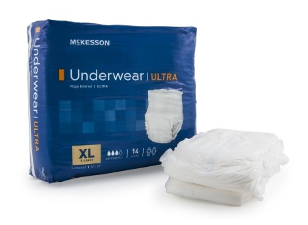 McKesson Ultra Adult Underwear Pull On XL 58-68 Inch -224/Case SPECIAL