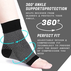Medical Grade Compression Foot Care Sleeves (15-20mmHg) for Arch, Heel Support