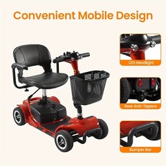 4 Wheels Mobility Scooter 200W Power Electric Wheelchairs Heavy Duty Seniors