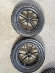 Quickie Composite 7 Spoke Wheelchair Wheel Pair 12-1/2″ Pneumatic Tires + Extra