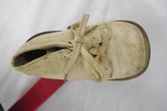 Adjustable Children’s Clubfoot Aluminum Brace with Vintage White Leather Shoes