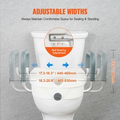 VEVOR Raised Toilet Seat 5″ Height Raised 350 lbs for Round and Elongated Toilet