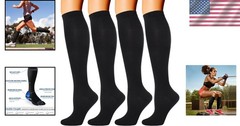 4 Pairs of Knee-High Compression Socks 20-30mmHg for Men & Women – Sports Ready