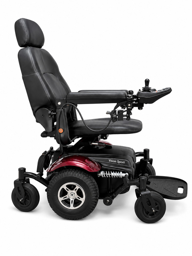 Merits Vision Sport Electric Power Wheelchair, Joystick, 4-Wheel, Black/Blue