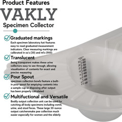 Graduated Specimen Collector Pans [Pack of 1] Toilet Nursing Hat for Urine, Vomi