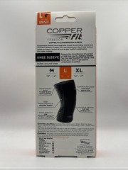 Copper Fit Freedom Copper Infused Compression Knee Sleeve Sz Large Unisex Black