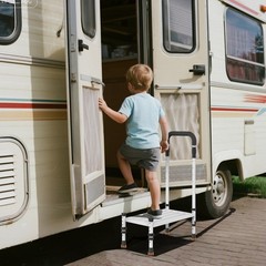 Adjustable Height Car Step Stool with Handrail for RV, SUV & Truck,up to 800 lbs