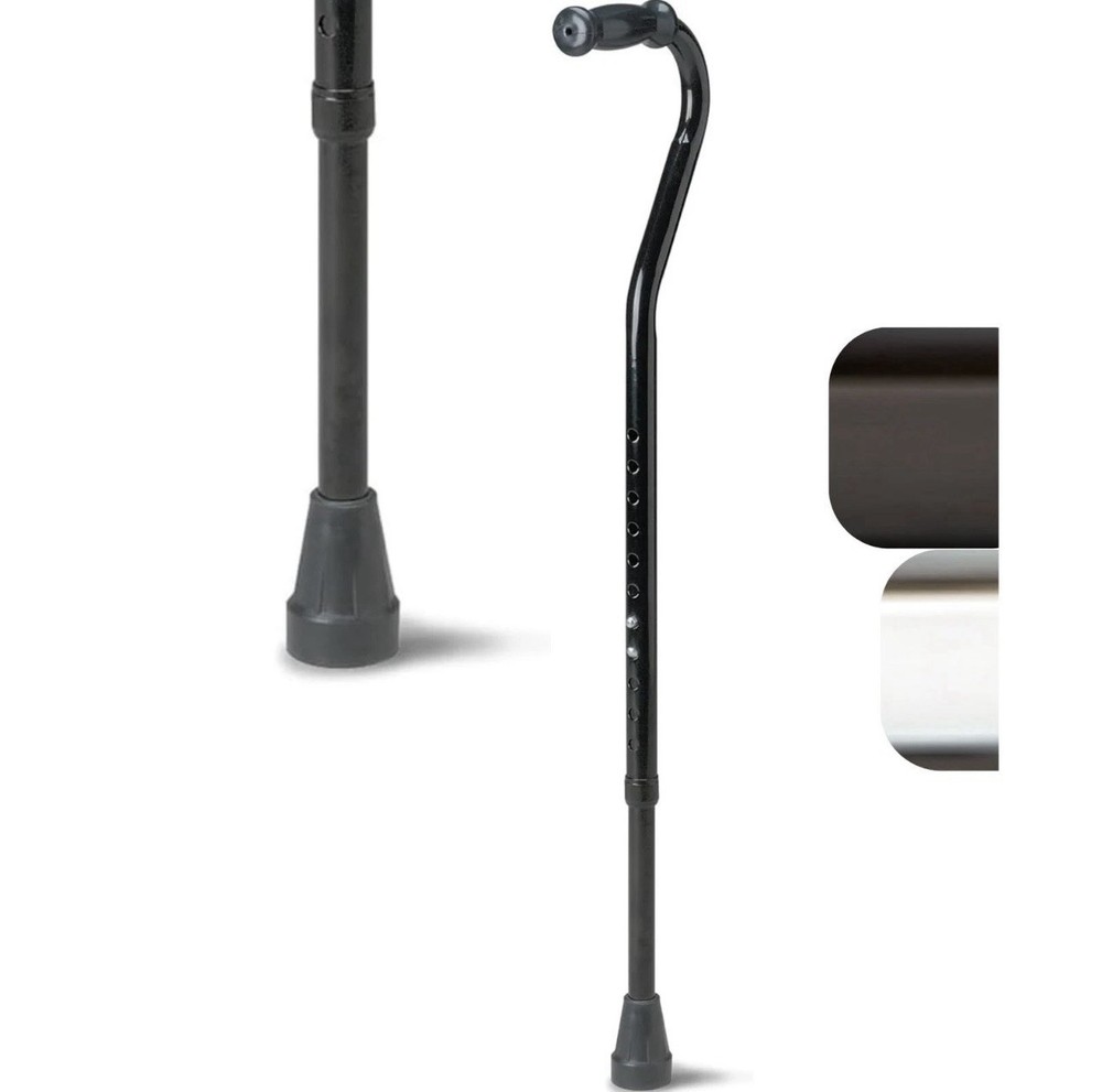 Medline Bariatric Walking Cane Adjustable Height 500 Lbs Stability Black